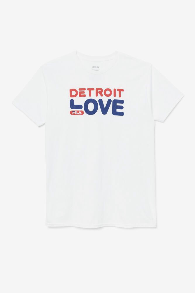 Fila T Skjorte Herre Hvite Detroit Love 312685-PVJ